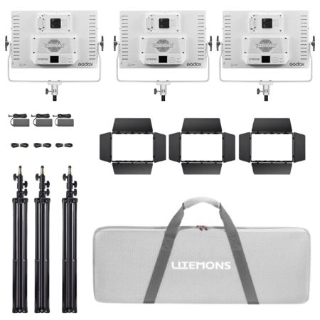 Godox Litemons LP1200Bi 120W Bi-Color LED 3-Light Panel Kit