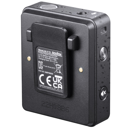 Godox MoveLink II 2.4GHz Clip-On Wireless Microphone Transmitter, Black