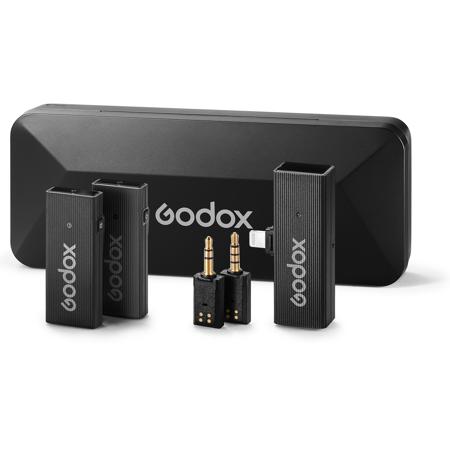 Godox MoveLink Mini 2.4GHz LT Wireless Microphone Kit 2, Classic Black