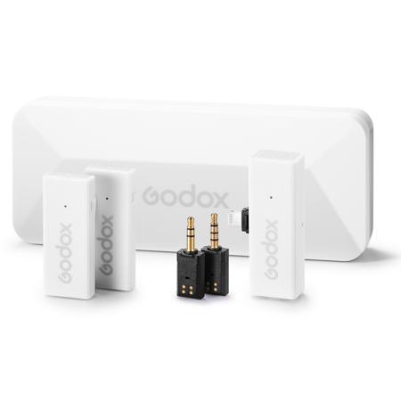 Godox MoveLink Mini 2.4GHz LT Wireless Microphone Kit 2, Cloud White