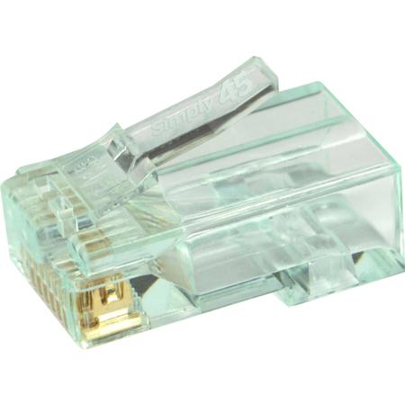Simply45 Unshielded Pass Thru RJ45 Modular Plugs for Cat6 UTP, 100-Pack, Jar