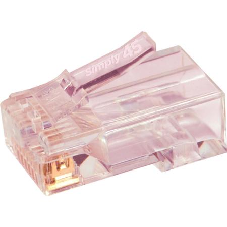 Simply45 Unshielded Pass Thru RJ45 Modular Plugs for Cat6/6a, 100-Pack, Jar