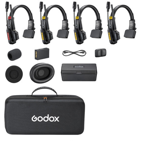 Godox SkyTalk Air 4S 4-Person Full-Duplex Wireless Intercom Headset System (2.4 GHz)