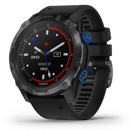 Garmin Descent Mk2i Dive 52mm GPS Smart Watch, Titanium Carbon Gray DLC with Black Band