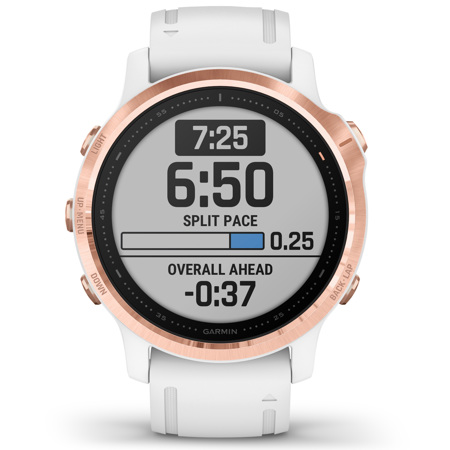 Garmin fenix 6S Pro Edition GPS Smartwatch, Rose Gold with White Band