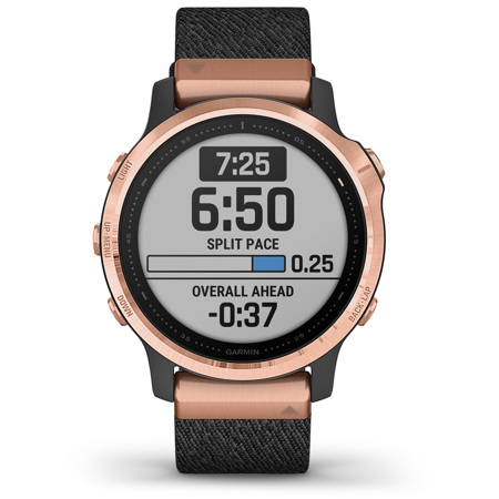 Garmin fenix 6S Pro Sapphire GPS Smartwatch, Rose Gold with Black Nylon Band