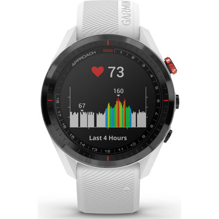 Garmin Approach S62 GPS Smartwatch, Black Ceramic Bezel with White Silicone Band