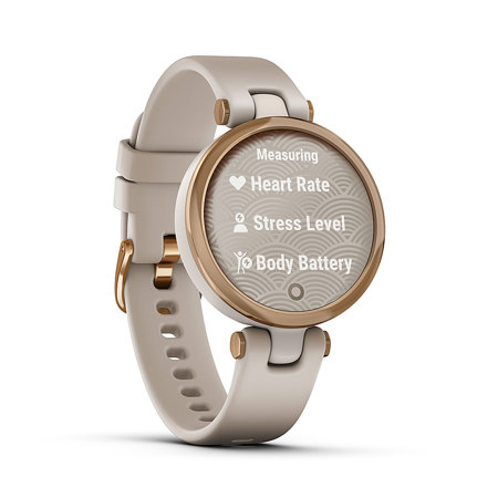 Garmin Lily GPS Smartwatch, Rose Gold Bezel with Light Sand Case & Silicone Band