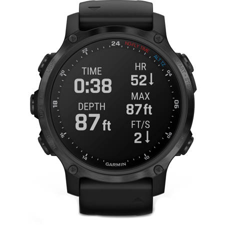 Garmin Descent MK2S Dive 43mm GPS Smart Watch, Carbon Gray DLC with Black Band