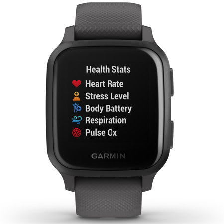 Garmin Venu Sq GPS Smartwatch, Slate Bezel, Shadow Gray Case