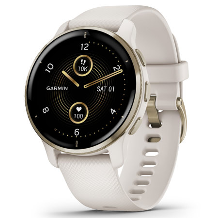 Garmin Venu 2 Plus 43mm GPS Smart Watch, Ivory with Silicone Band