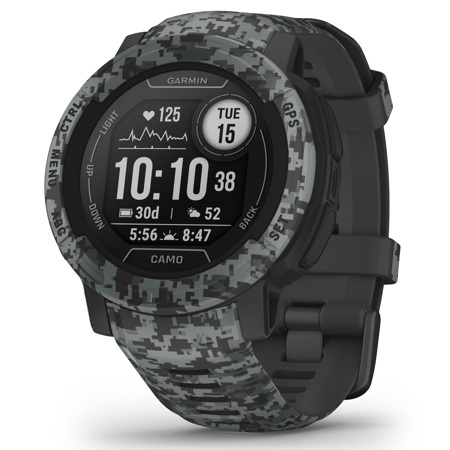 Garmin Instinct 2 Camo Edition 45mm Rugged GPS Smartwatch, Graphite Camo