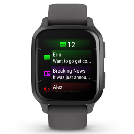 Garmin Venu SQ GPS Smartwatch, Slate Bezel with Shadow Gray Case