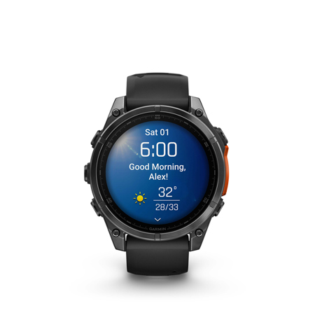 Garmin fenix 8 47mm AMOLED GPS Smartwatch, Slate Gray with Black