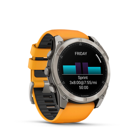 Garmin fenix 8 Sapphire 51mm GPS Smartwatch, TT with Spark Orange