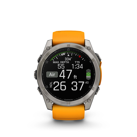 Garmin fenix 8 Sapphire 51mm GPS Smartwatch, TT with Spark Orange