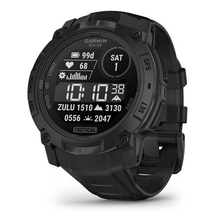Garmin Instinct 3 50mm Solar Tactical GPS Smartwatch with Silicone Band, Black