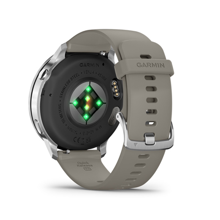 Garmin Venu 45mm AMOLED GPS Smartwatch, Silver with Silver Gray
