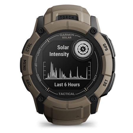 Garmin Instinct 2X Solar Tactical Edition 50mm Rugged GPS Smartwatch, Coyote Tan