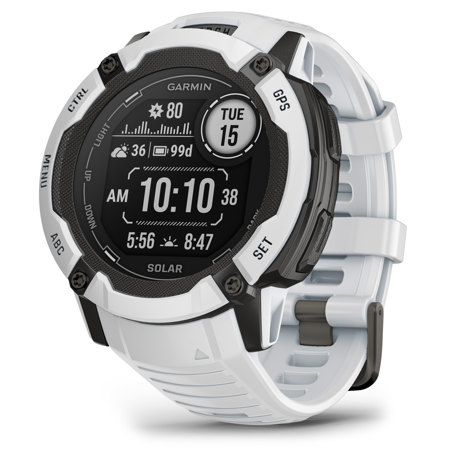 Garmin Instinct 2X Solar Standard Edition 50mm Rugged GPS Smartwatch, Whitestone
