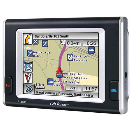 Caliber P-3600 Car GPS Navigation Sys w/3.5inch TFT LCD