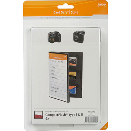 Gepe Archival Card Safe Store for 6 CF Archival Cards, Black DVD Size Case with Indexed Cover Sheet & Print Holder