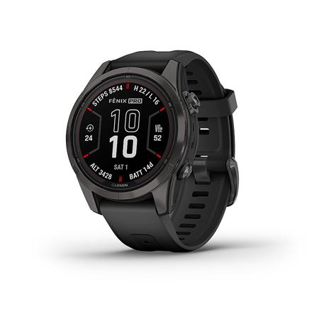 Garmin fenix 7S Pro Sapphire Solar 42mm GPS Smartwatch, Carbon Gray w/Black Band