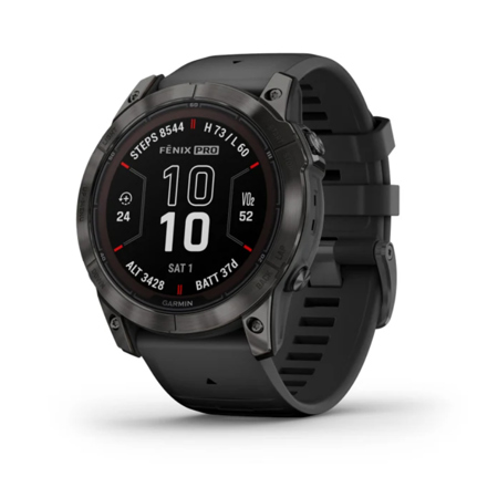 Garmin fenix 7X Pro Sapphire Solar 51mm GPS Smartwatch, Carbon Gray w/Black Band