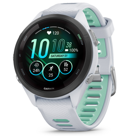 Garmin Forerunner 265S Multisport GPS Smartwatch, Whitestone/Neo Tropic