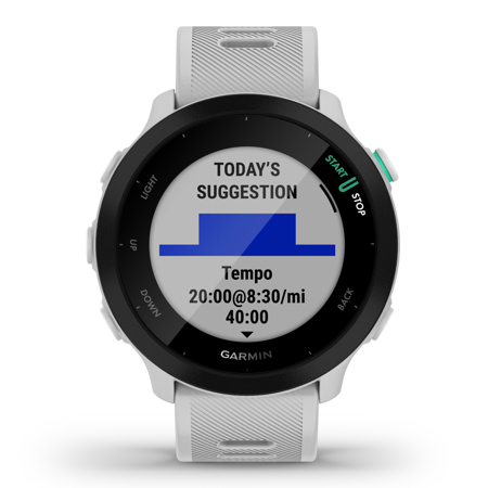 Garmin Forerunner 55 GPS Smartwatch, White