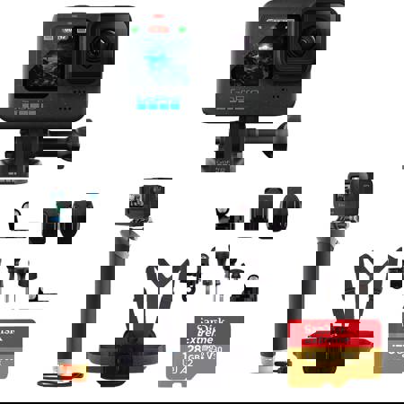 GoPro HERO12 Black Camera, Bundle with Froggi Accessory Kit & 128GB Memory Card