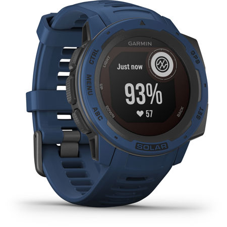 Garmin Instinct Solar Edition GPS Smartwatch, Tidal Blue