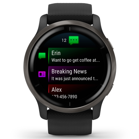 ウォーキング・ランニングウェア GARMIN VENU2 BLACK Garmin Venu 2 45mm GPS Smart Watch, Black/Slate 010-02430-01 - Adorama