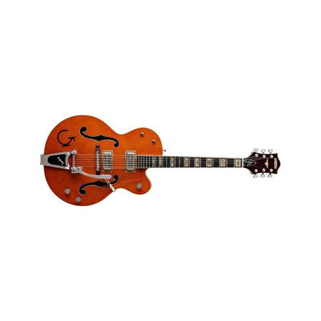 Gretsch Professional Collection G6120RHH Reverend Horton Heat Electric Guitar, 22 Frets, Ebony Fretboard, Passive Pickup, Gloss Nitrocellulose Lacquer, Orange Lacquer (Open Box, Never Used)