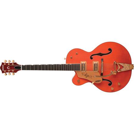 Gretsch G6120LH Chet Atkins Hollow Body Left-Handed Guitar, Ebony Fretboard, Ora
