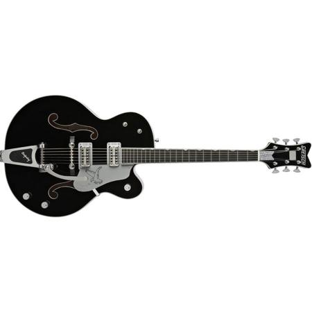 Gretsch G6136TSL Silver Falcon Electric Guitar, Ebony Fretboard, Black