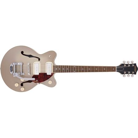 Gretsch G2655T-P90 Streamliner Collection Center Block Jr. Double-Cut P90 Electric Guitar with Bigsby, Two-Tone Sahara Metallic and Vintage Mahogany Stain