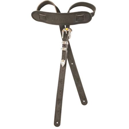 Gretsch Tooled Vintage Leather Guitar Strap, Black