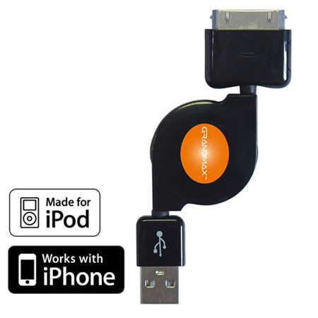 Grandmax Charge and Sync Cable for iPod/iPhone, Black