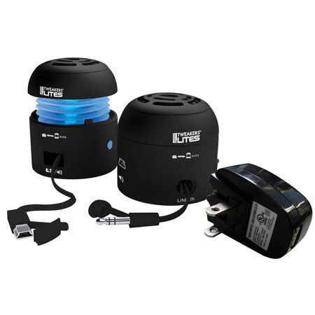 Grandmax Tweakers Lites Speakers with Wall Charger, Black