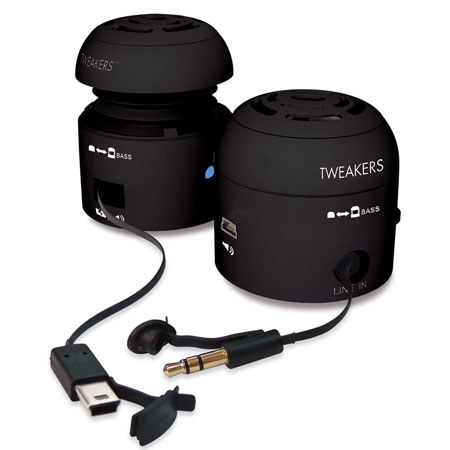 Grandmax Tweakers Pull-n-Play Portable Speakers, Black
