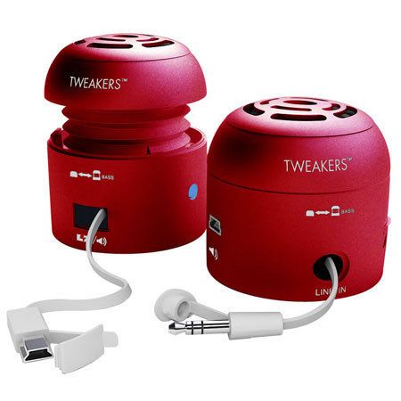 Grandmax Tweakers Pull-n-Play Portable Speakers, Red