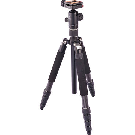 Giottos 5-section Carbon Fiber Tripod/monopod with Arca QR BallHead - Black