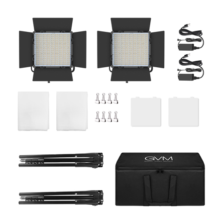 GVM 50RS 50W Bi-Color RGB Studio Soft LED Panel 2-Light Kit