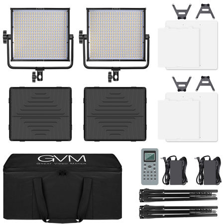GVM 520S 30W Bi-Color Soft LED Panel 2-Light Kit, 3200K-5600K