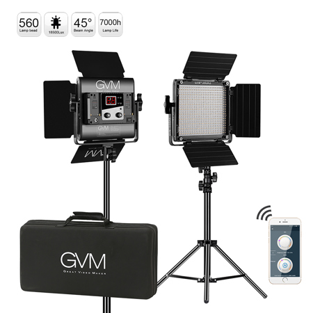 GVM 560AS 30W Bi-Color Soft LED Panel 2-Light Kit, 2300K-6800K