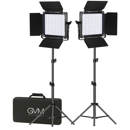 GVM 800D-RGB LED Studio 2-Video Light Kit 800D-RGB-2L