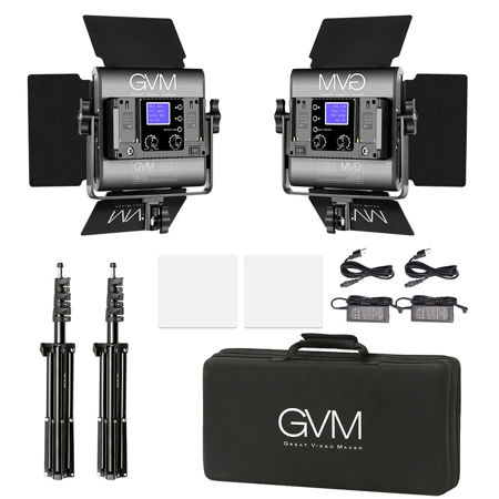 GVM 800D-RGB LED Studio 2-Video Light Kit 800D-RGB-2L