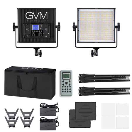 GVM 50RS RGB LED Light Panel 2 Light Kit