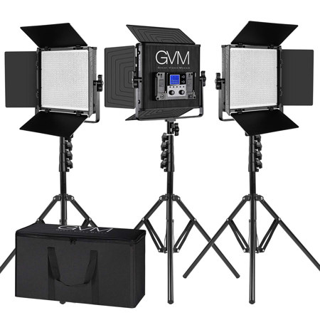 GVM 896S 50W Bi-Color LED Panel 3-Light Kit
